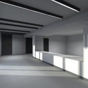 widok korytarza w wizualizacji programu komputerowego