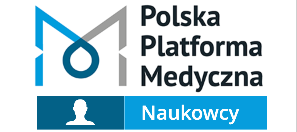 Logo Polskiej Platformy Medycznej z dopiskiem naukowcy