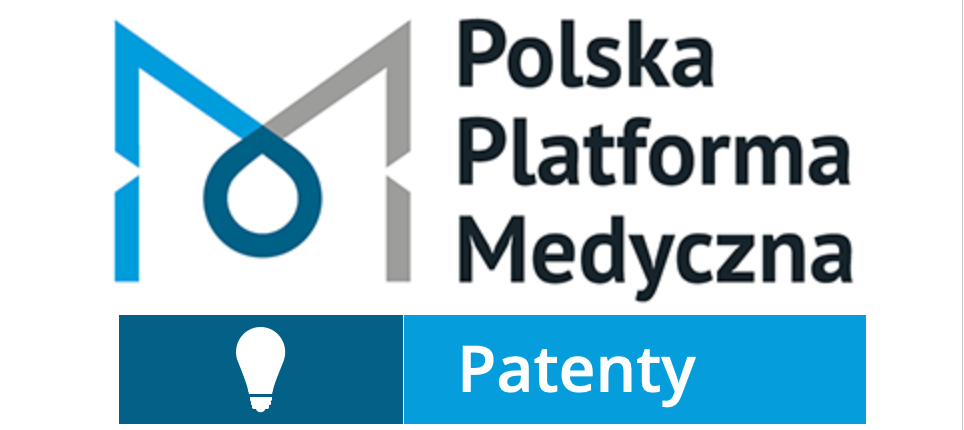 Logo Polskiej Platformy Medycznej z dopiskiem patenty